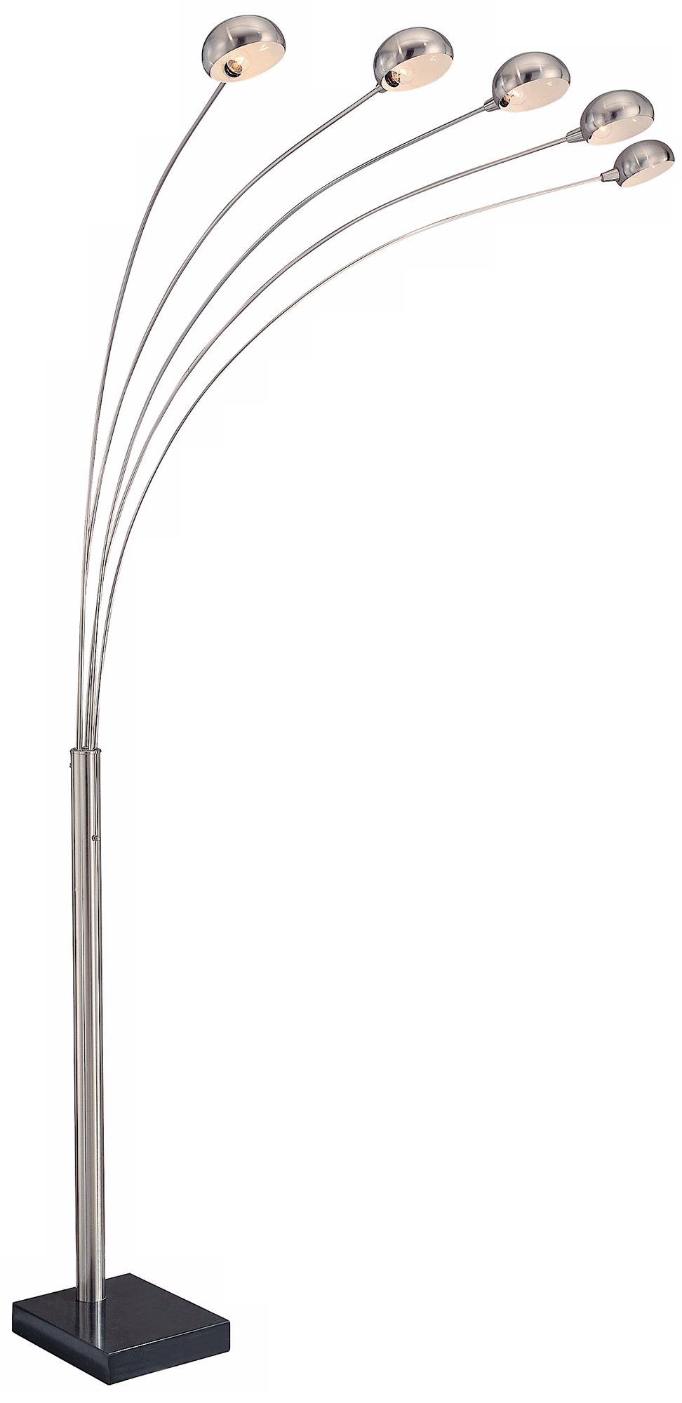 Lite Source Multi-Lite 5-Arm Polished Steel Arc Floor Lamp