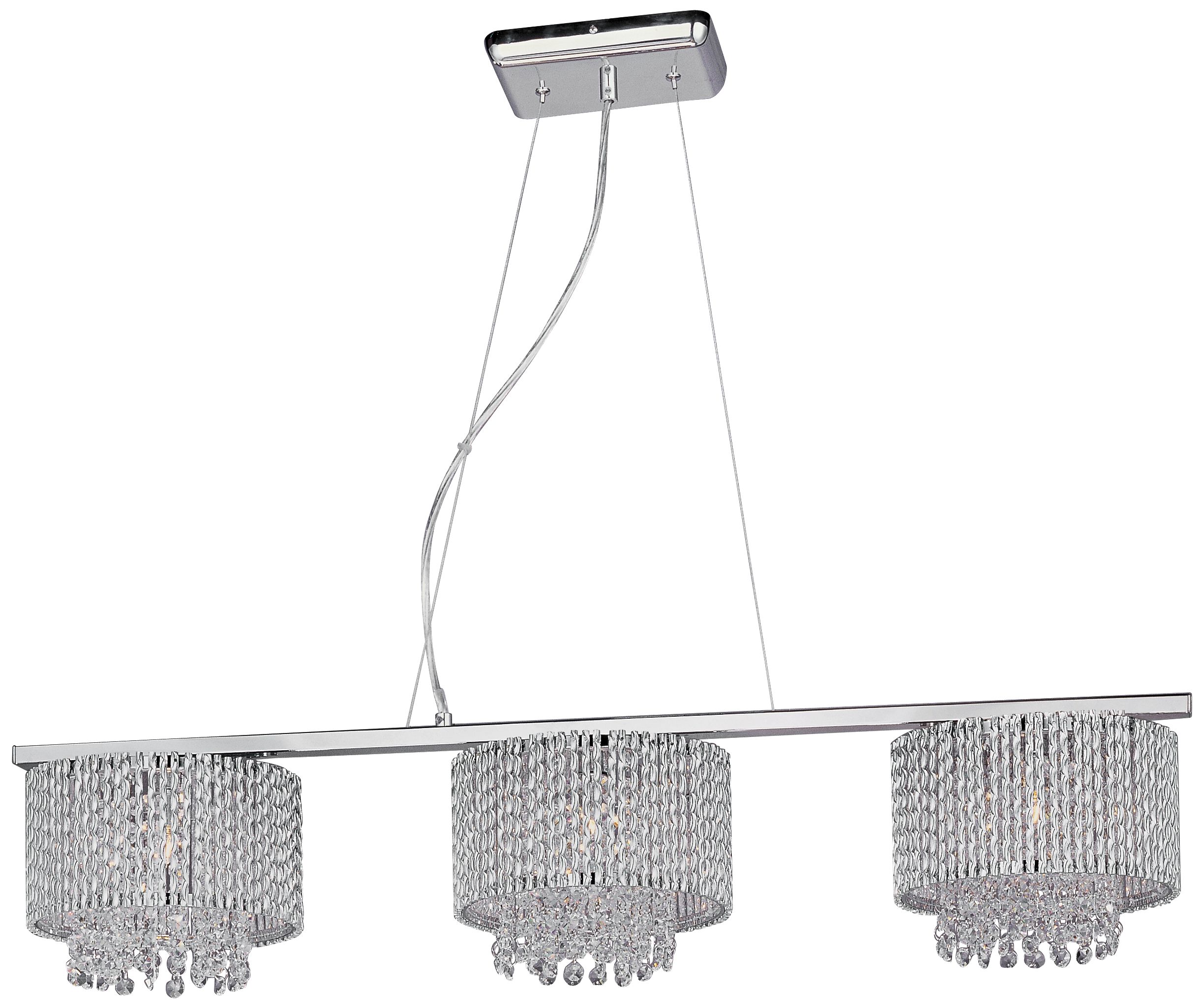 ET2 Spiral 37" Wide 3-Light Chrome Pendant Light
