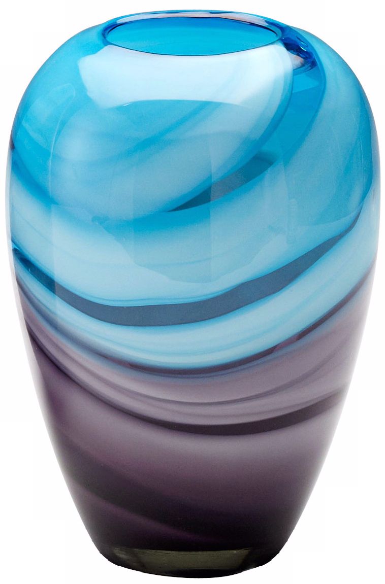 Callie Turquoise and Purple Glass Vase