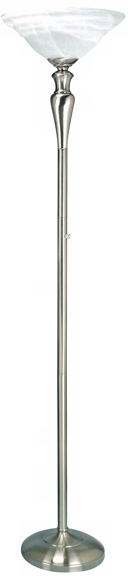 Lite Source Luster Polished Steel Torchiere Floor Lamp