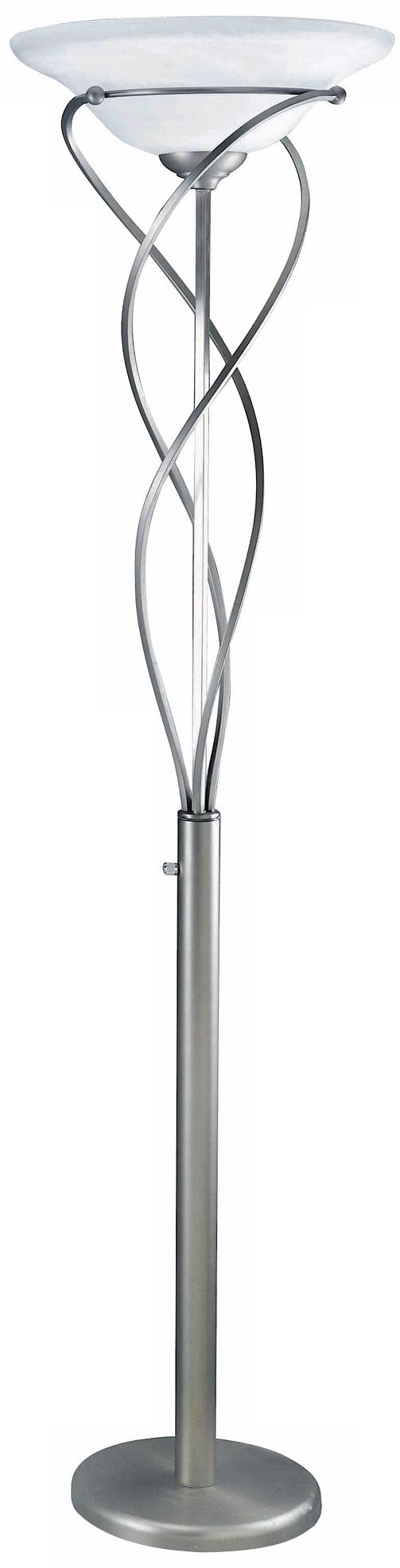 Lite Source Majesty Satin Steel Torchiere Floor Lamp