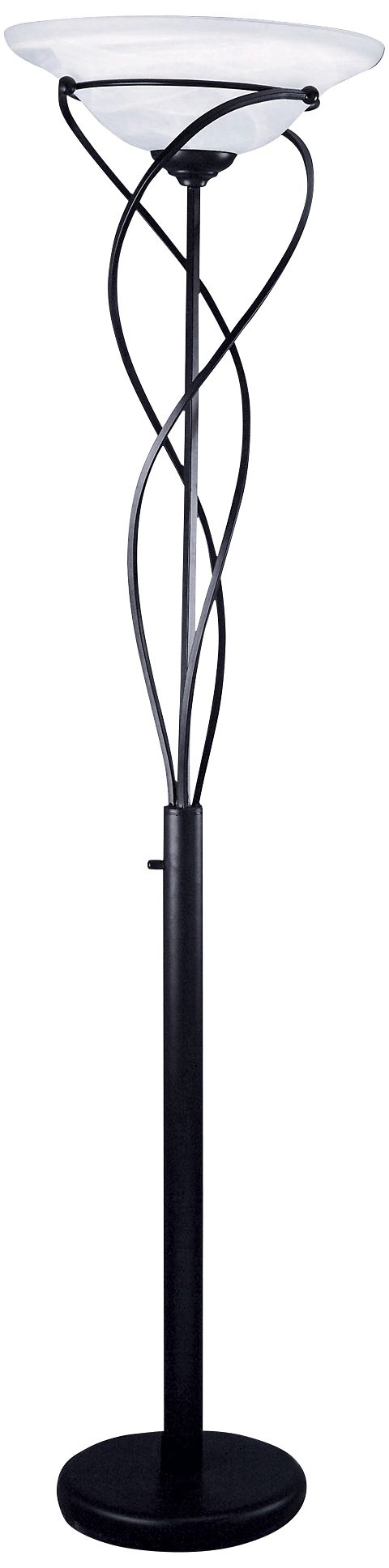 Lite Source Majesty Black Torchiere Floor Lamp