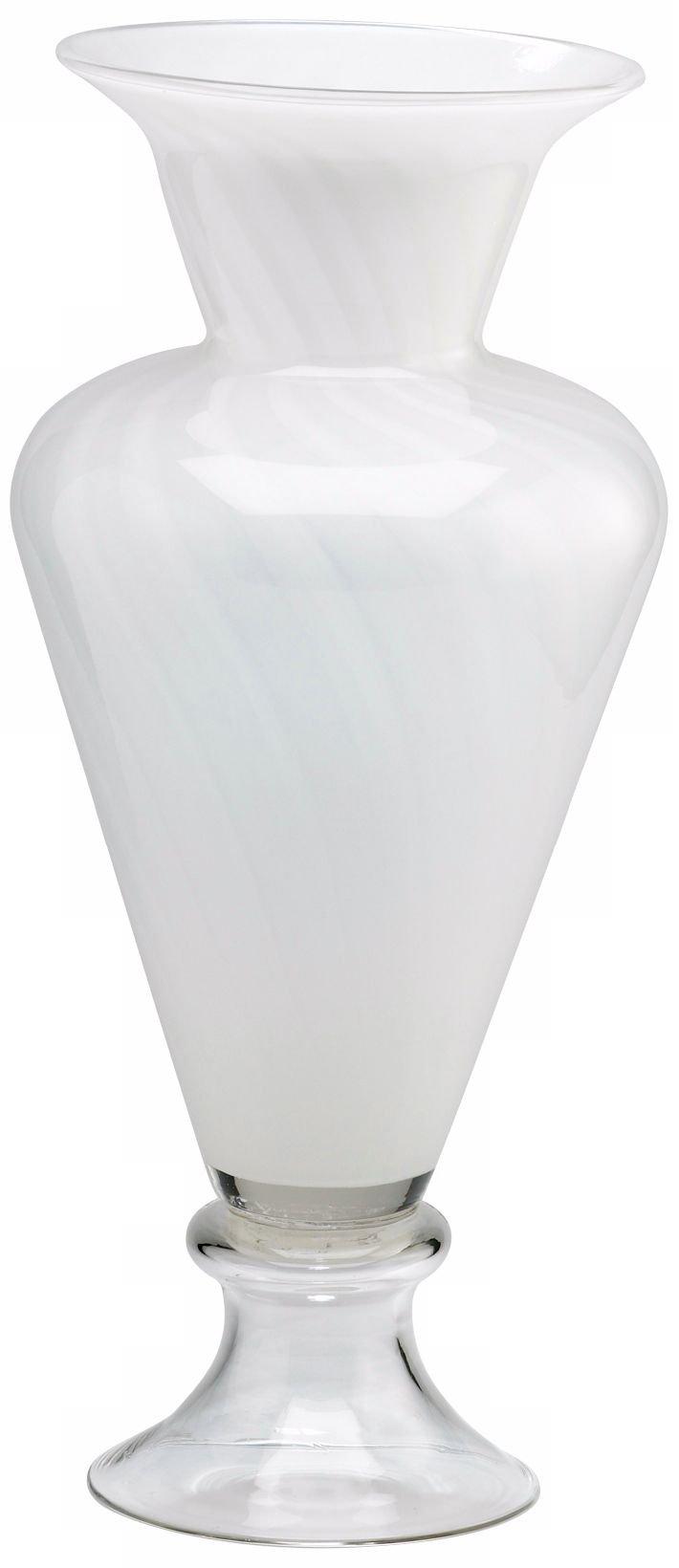 White and Clear Glass Clementine Vase
