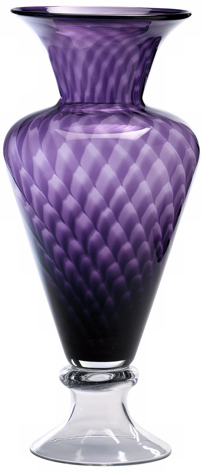 Purple and Clear Glass Clementine Vase
