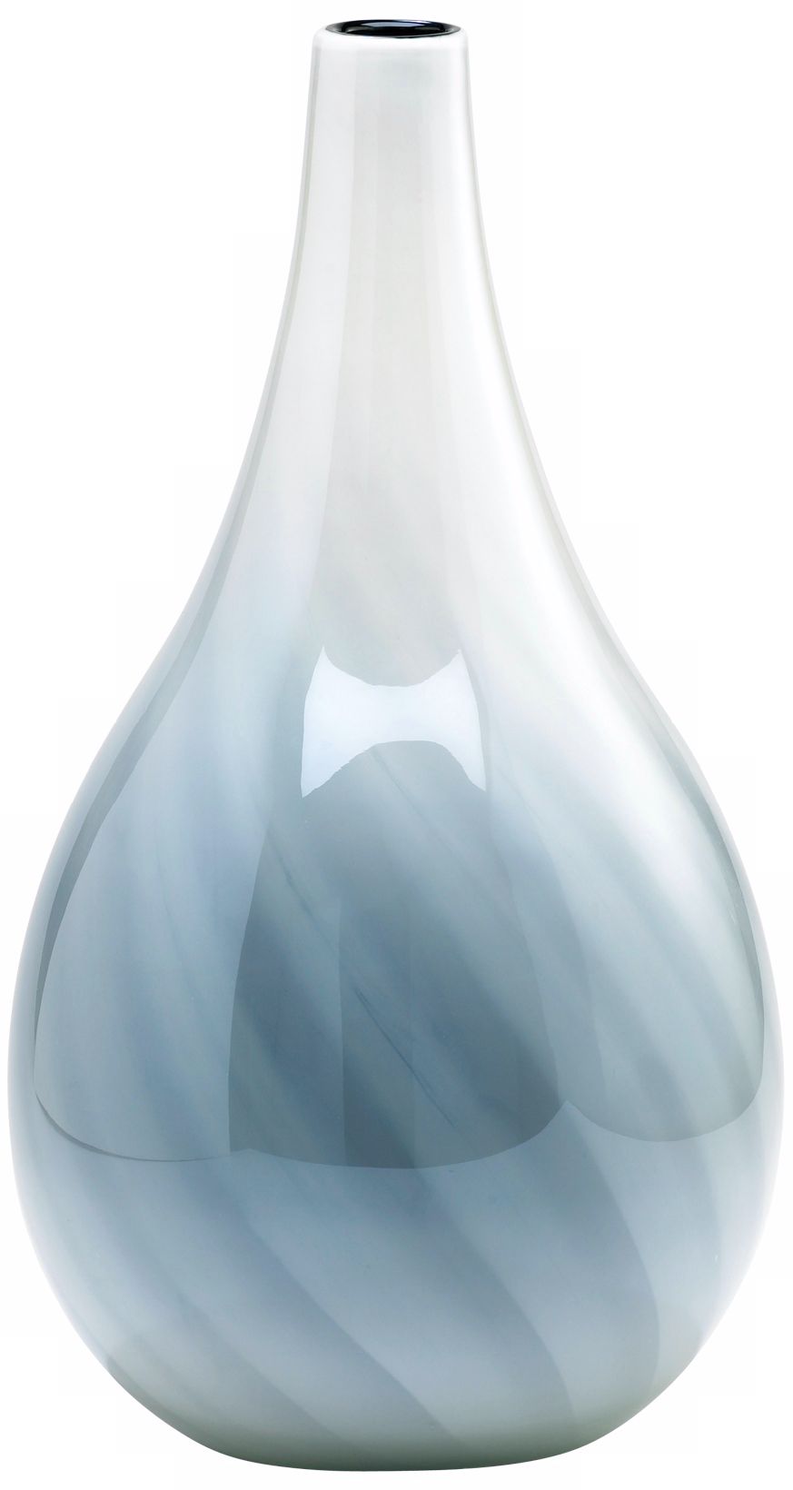 Petra Large Smoked and White Glass Vase