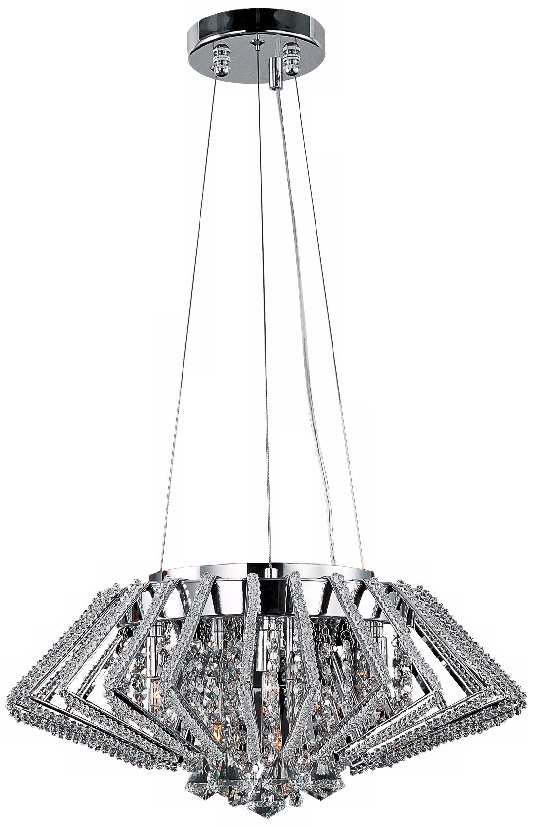 ET2 Zen 20" Wide 9-Light Chrome and Crystal Pendant Light