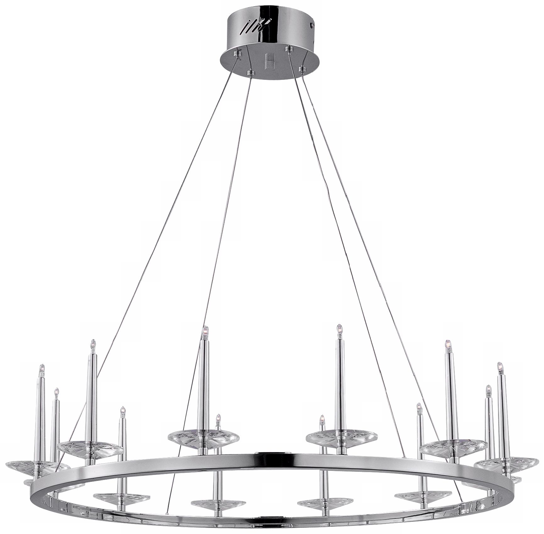 ET2 Circolo 31" Wide 12-Light Chrome Pendant Light