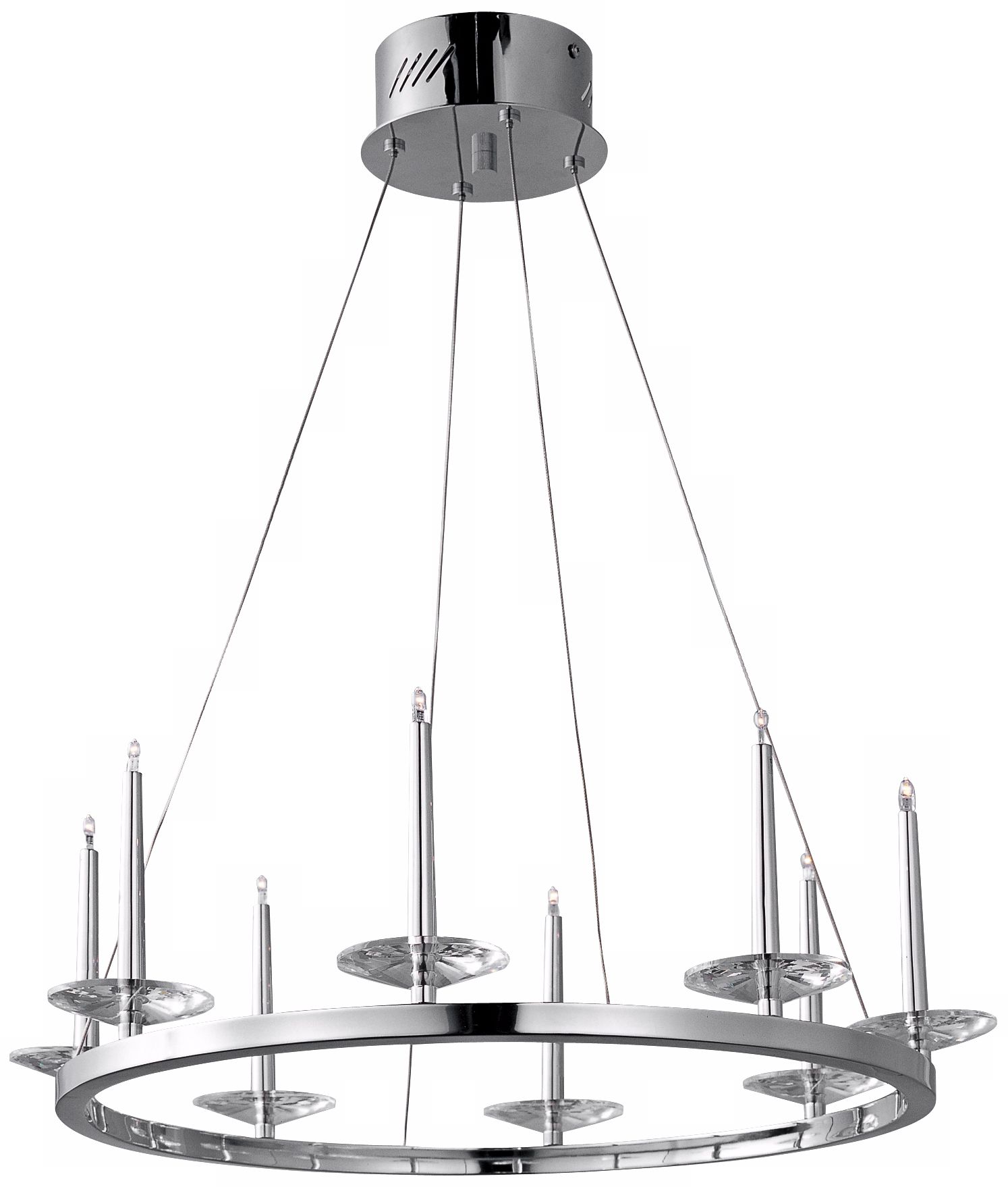 ET2 Circolo 24" Wide 8-Light Chrome Pendant Light
