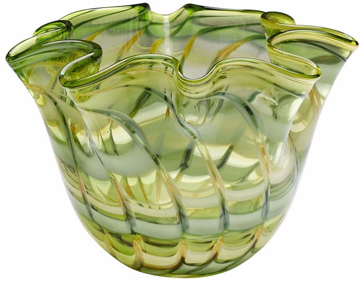 Small Francisco Green and Yellow Glass Bowl