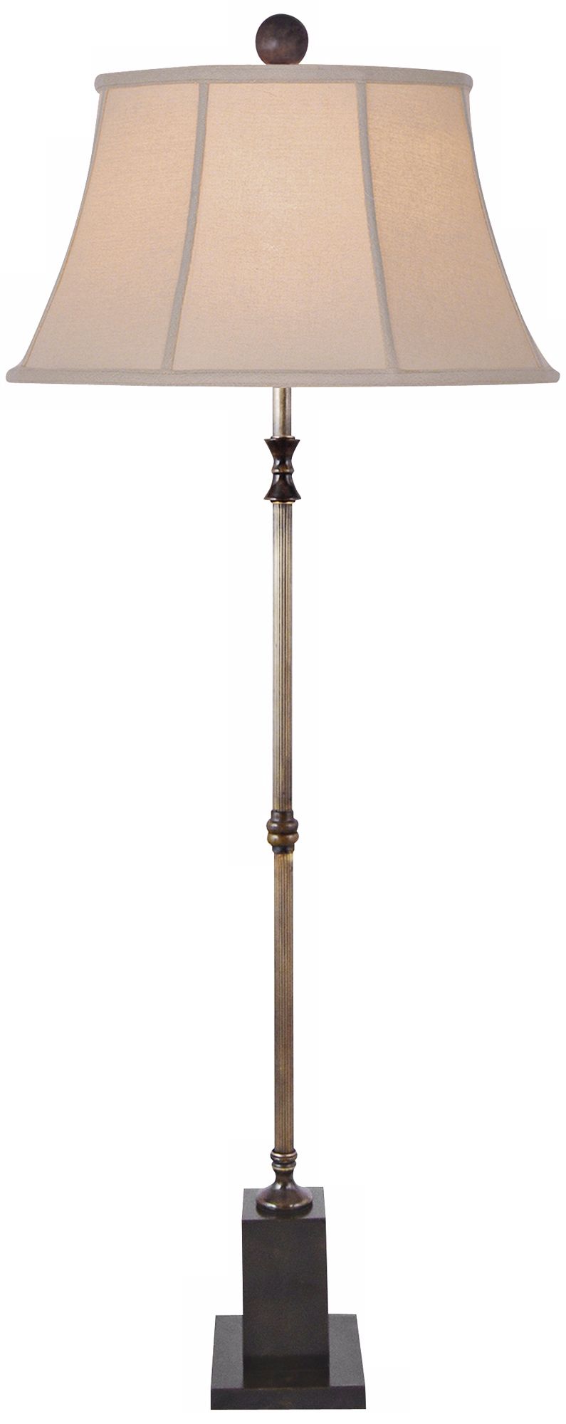 Brown Jade and Brass Floor Lamp