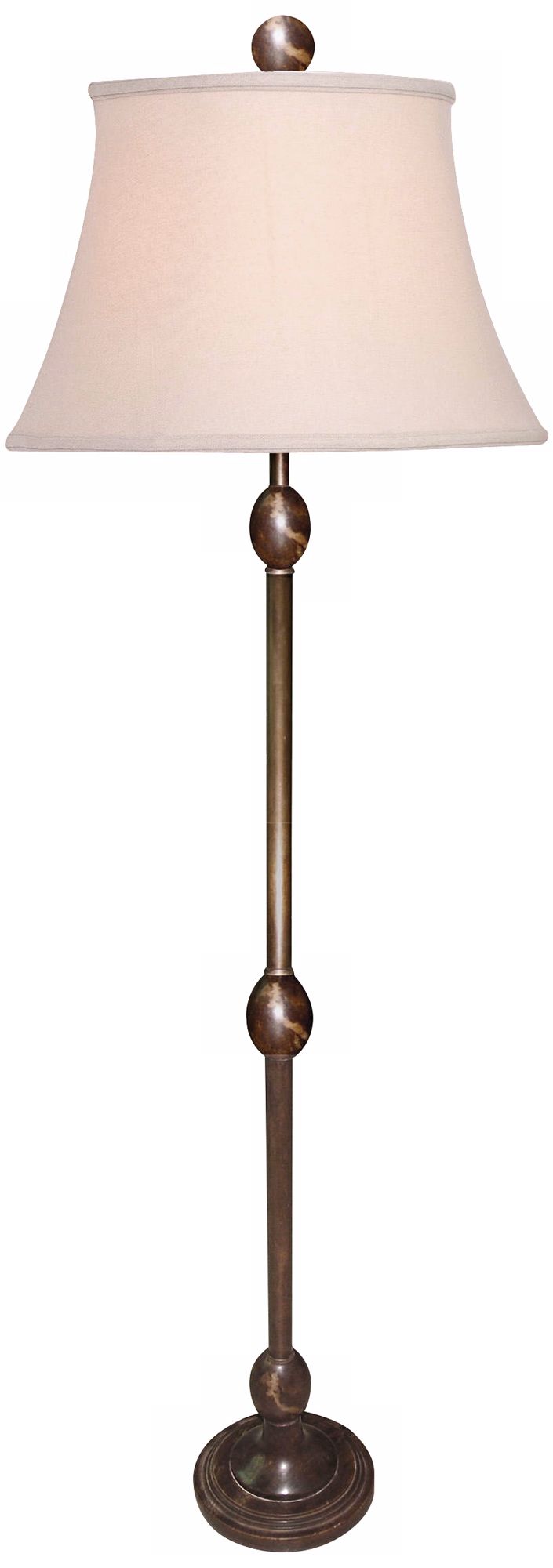 Brown Jade and Burnished Brass Floor Lamp