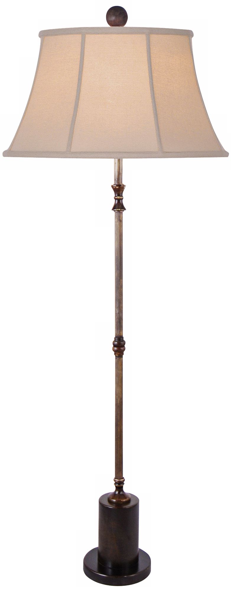 Cylinder Base Brown Jade and Brass Floor Lamp