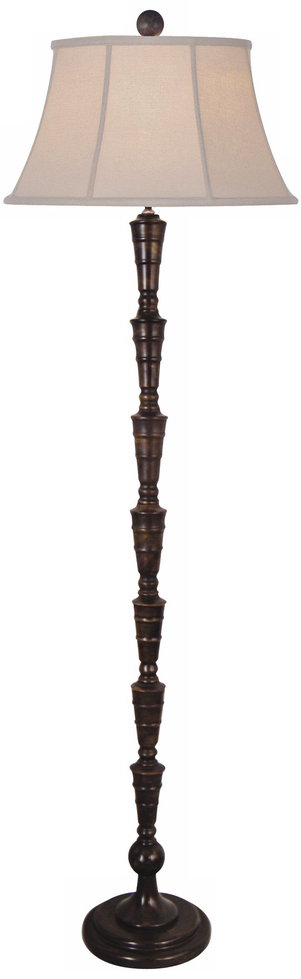 Brown Jade Stacked Column Floor Lamp