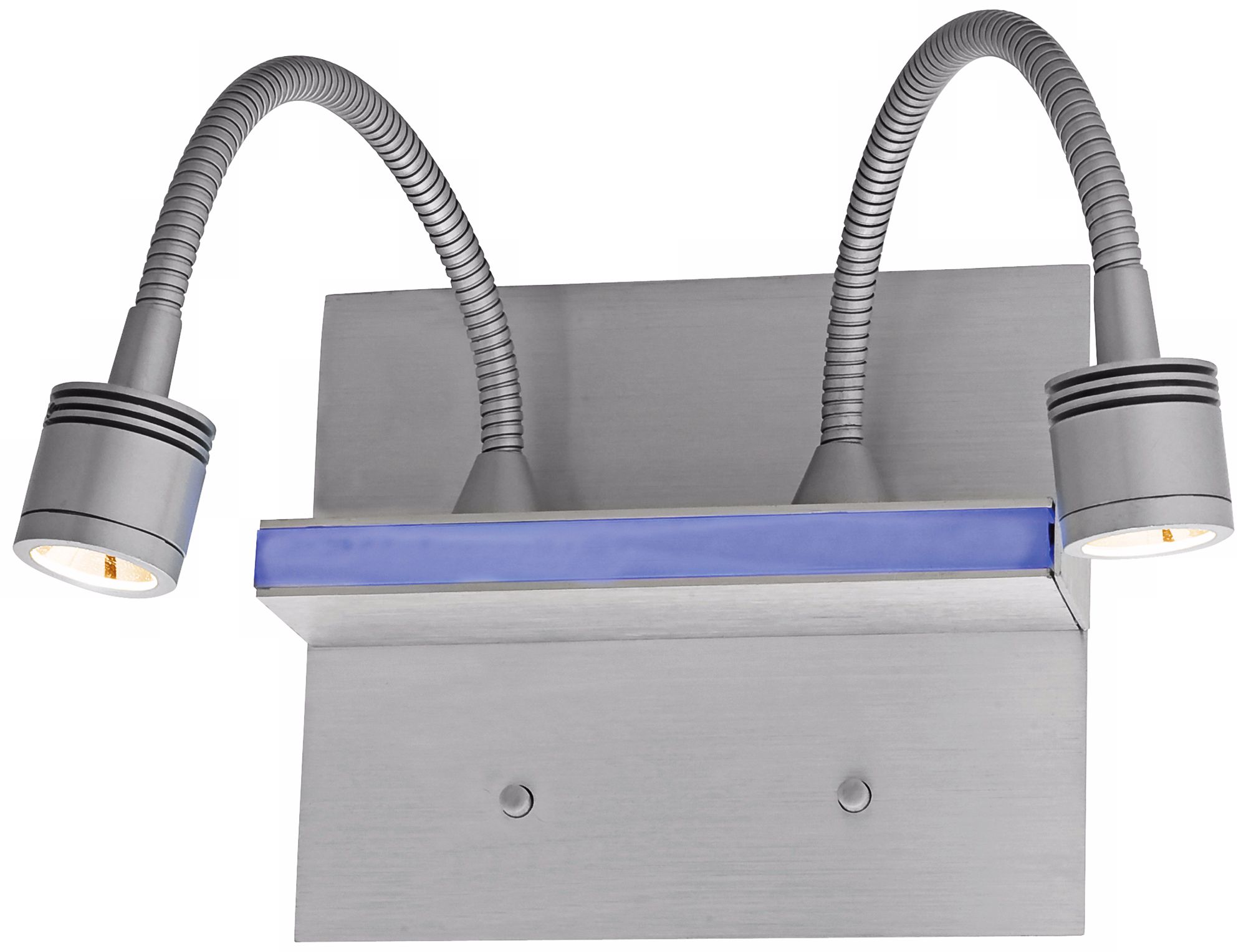 Epiphanie Brushed Steel Double Gooseneck LED Wall Lamp