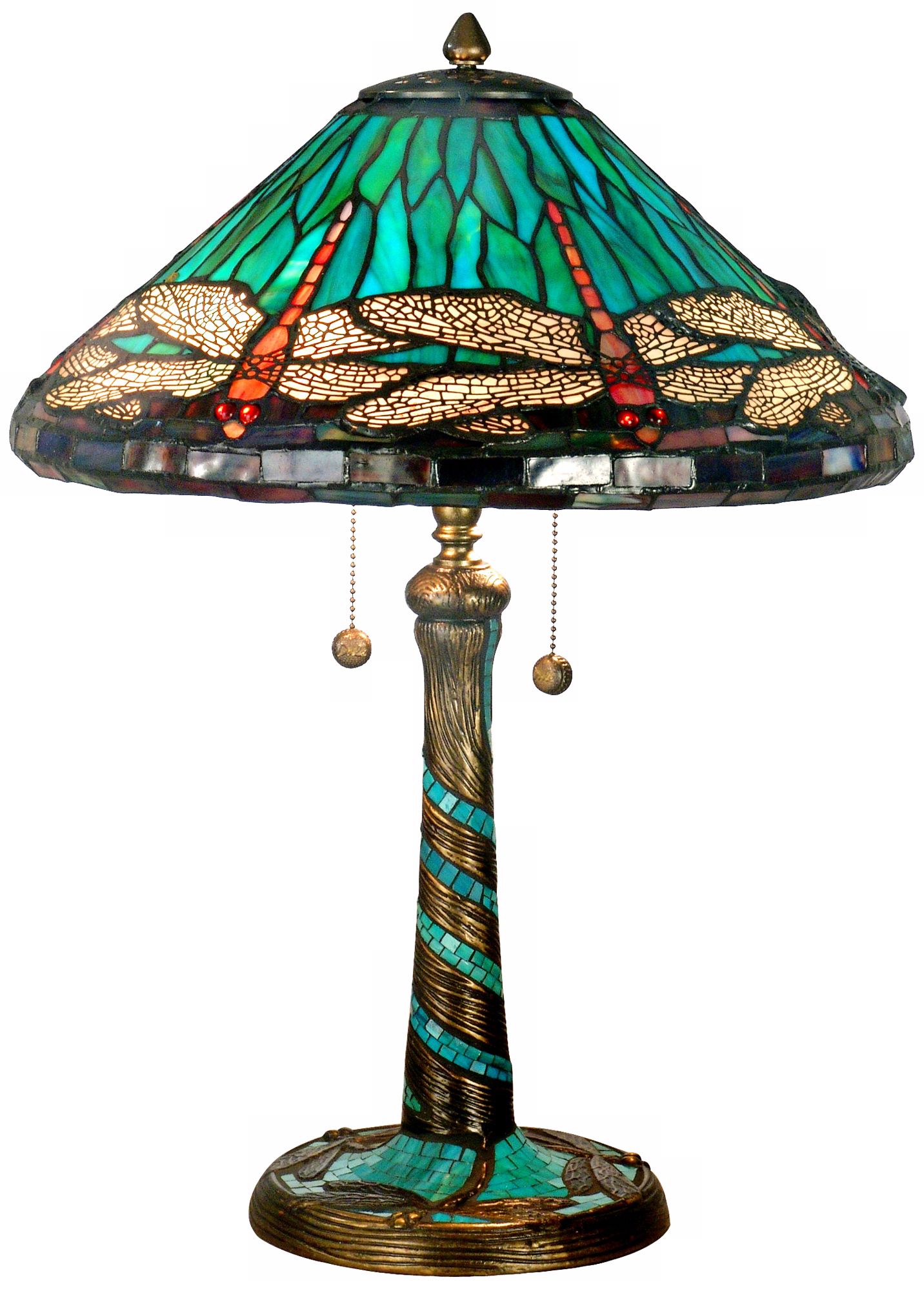 Blue Dragonfly Mosaic Art Glass Dale Tiffany Table Lamp