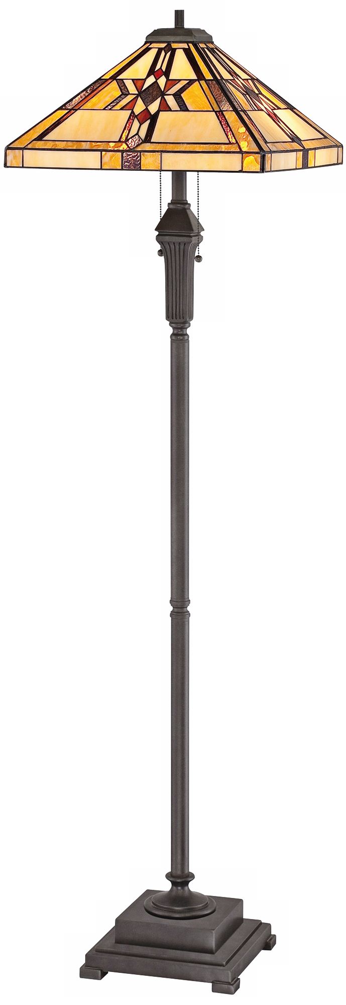 Quoizel Finton Tiffany Style Torchiere Floor Lamp