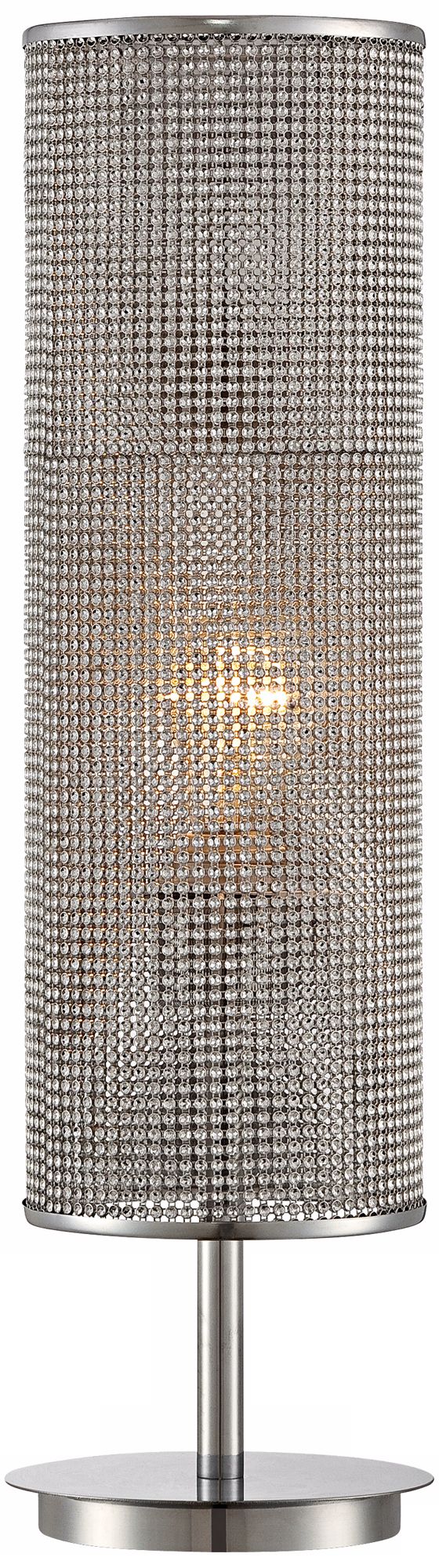 Bead Cylinder Shade Chrome Accent Lamp