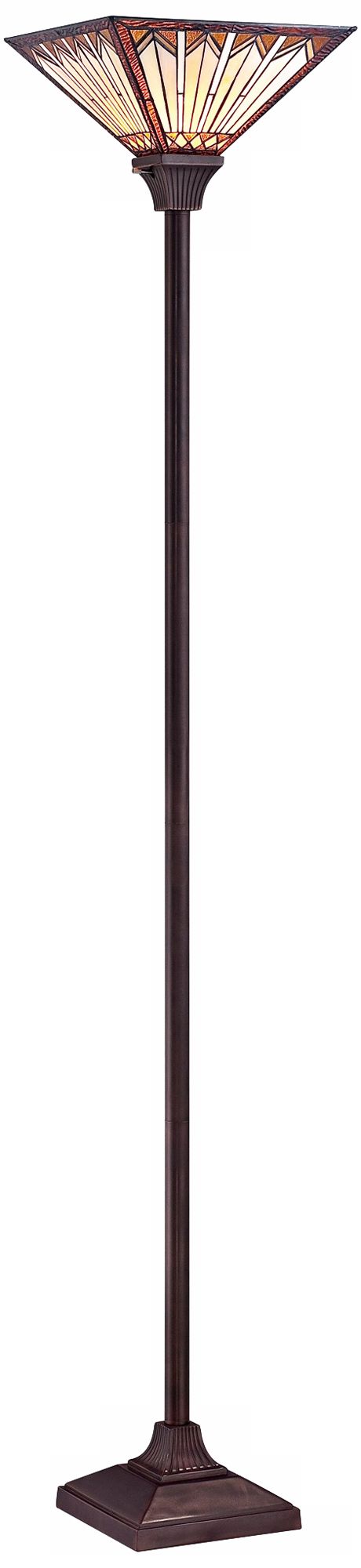 Quoizel Tanner Mission Tiffany Style Torchiere Floor Lamp