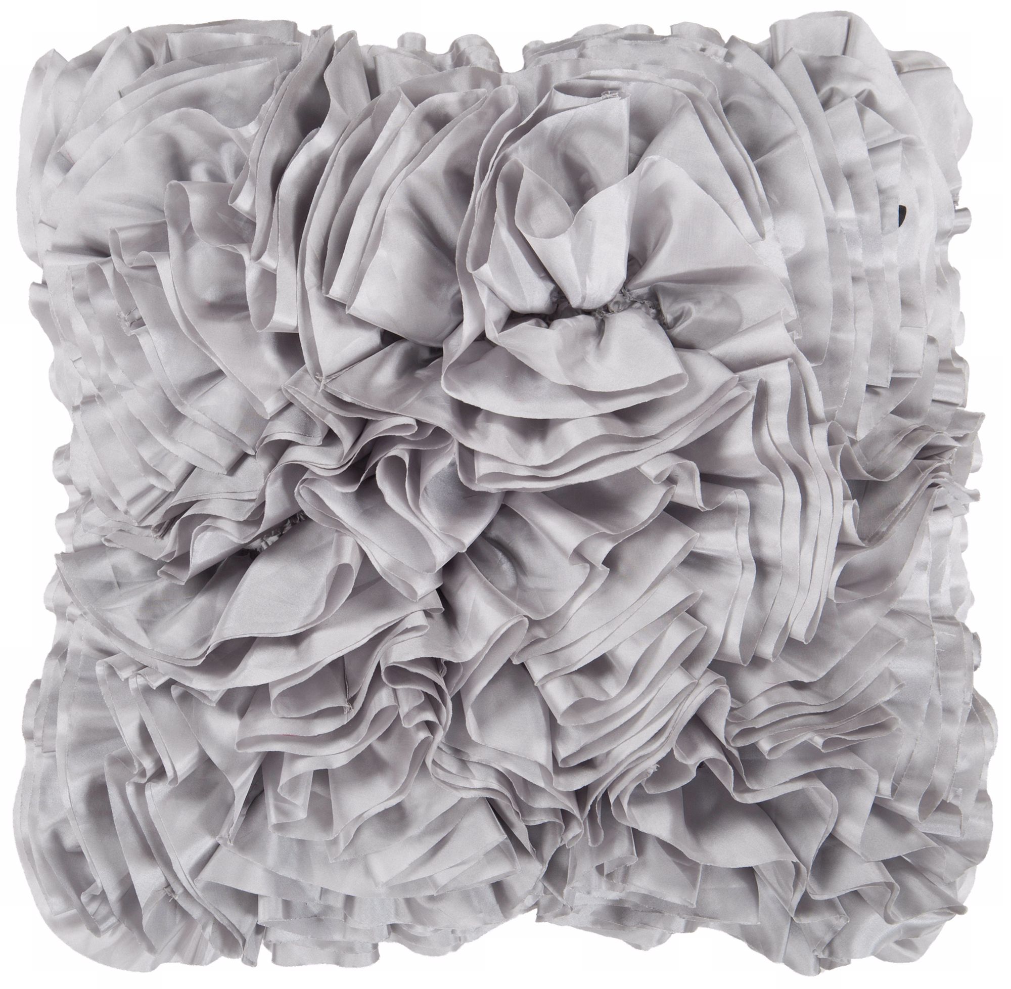 Surya 18" Square Flint Gray Ruffled Accent Pillow