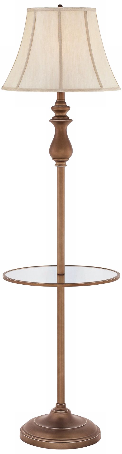 Quoizel Stockton Palladian Bronze Tray Table Floor Lamp