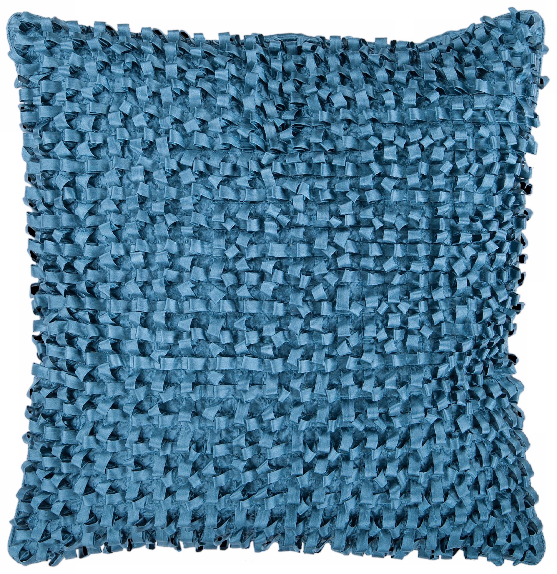 Surya Looped 18" Square Pacific Blue Throw Pillow