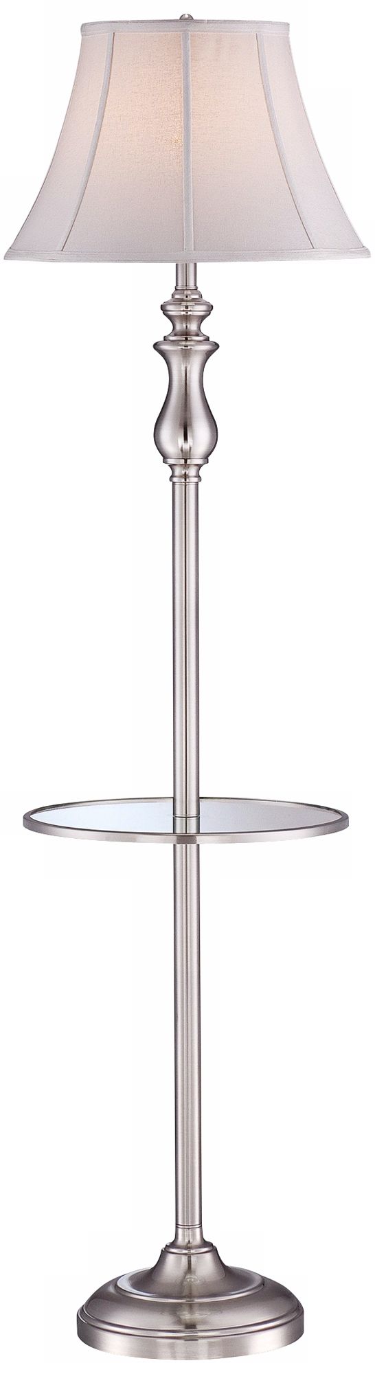 Quoizel Stockton Brushed Nickel Tray Table Floor Lamp