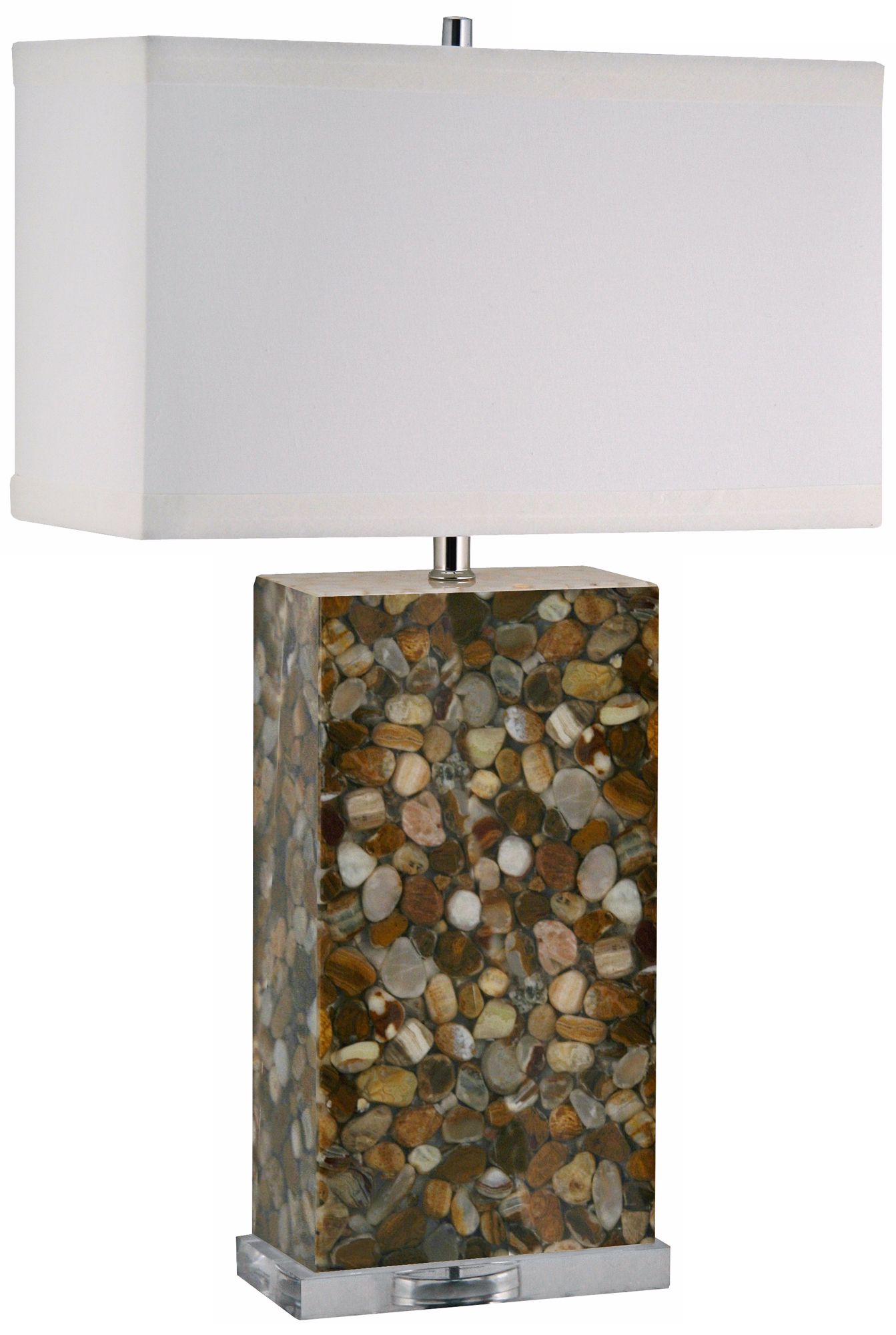 Brown River Rock Acrylic Table Lamp