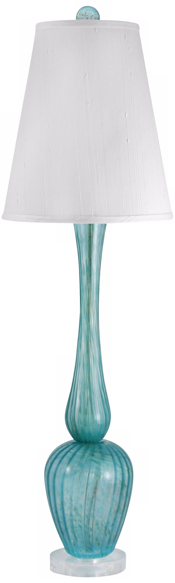 Blue Venetian Serrated Glass Table Lamp