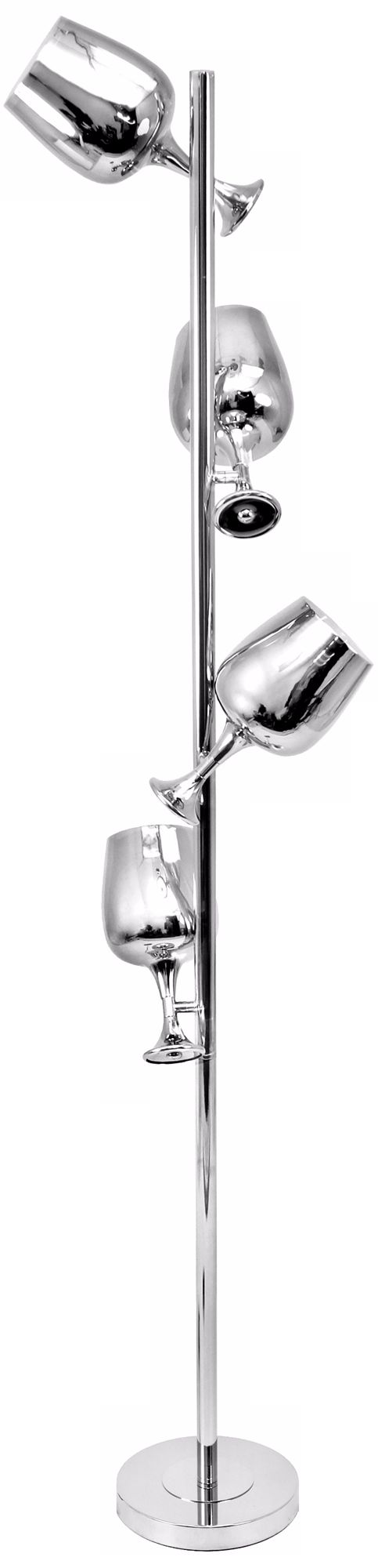 Novelty 4-Light Goblet Floor Lamp with Chrome Finish