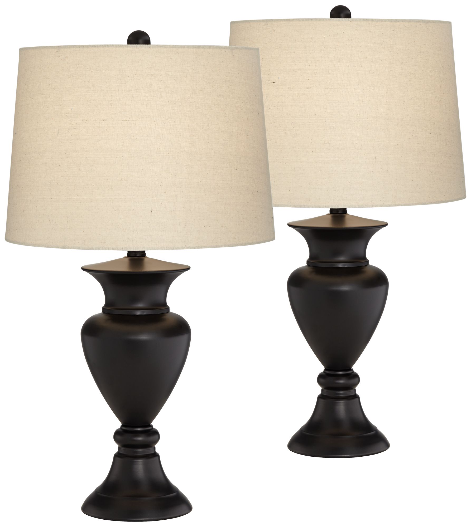 Set of 2 Metal Urn Bronze Table Lamps