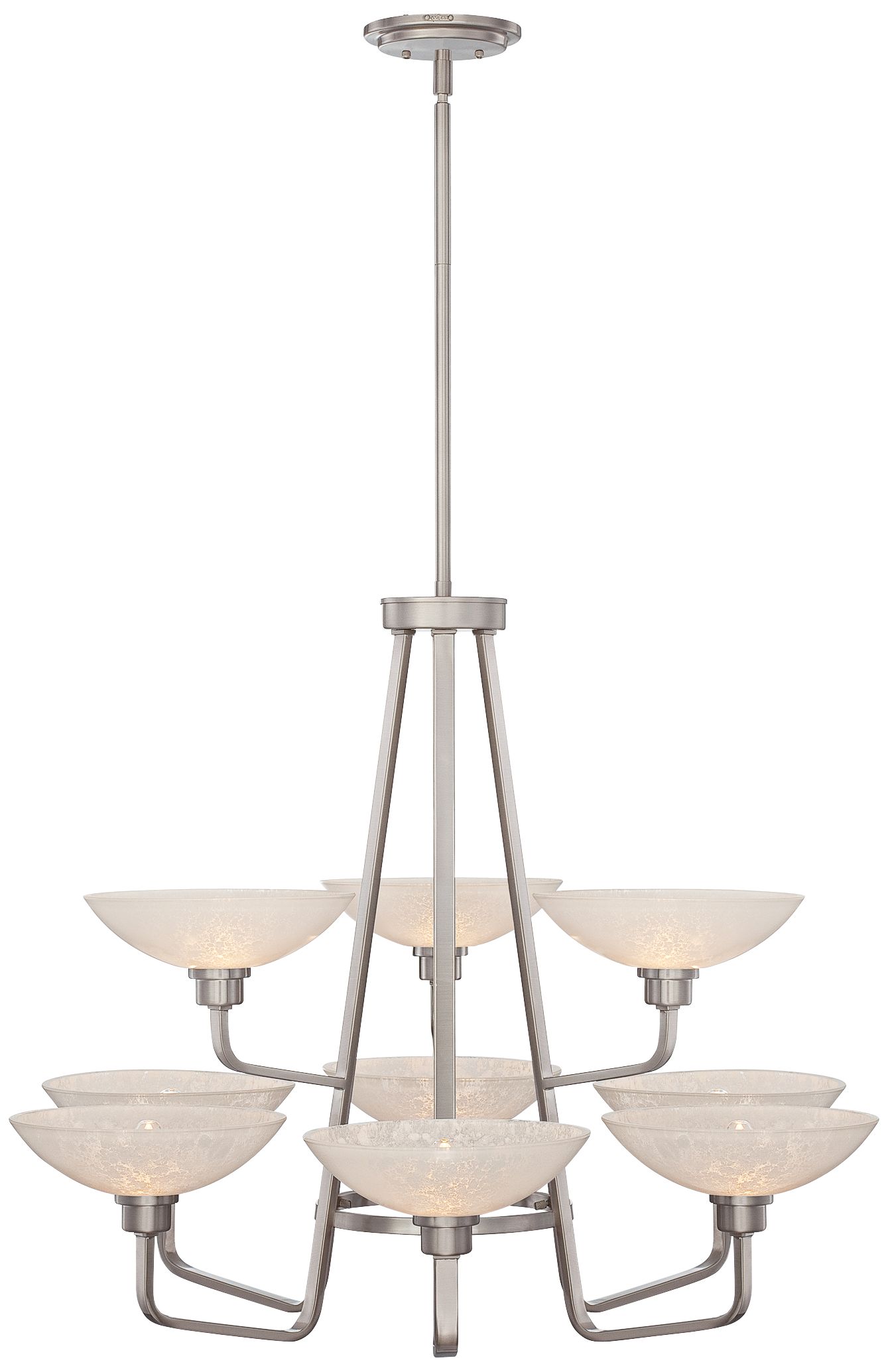Phoenix Brushed Nickel 35" Wide 9-Light Quoizel Chandelier