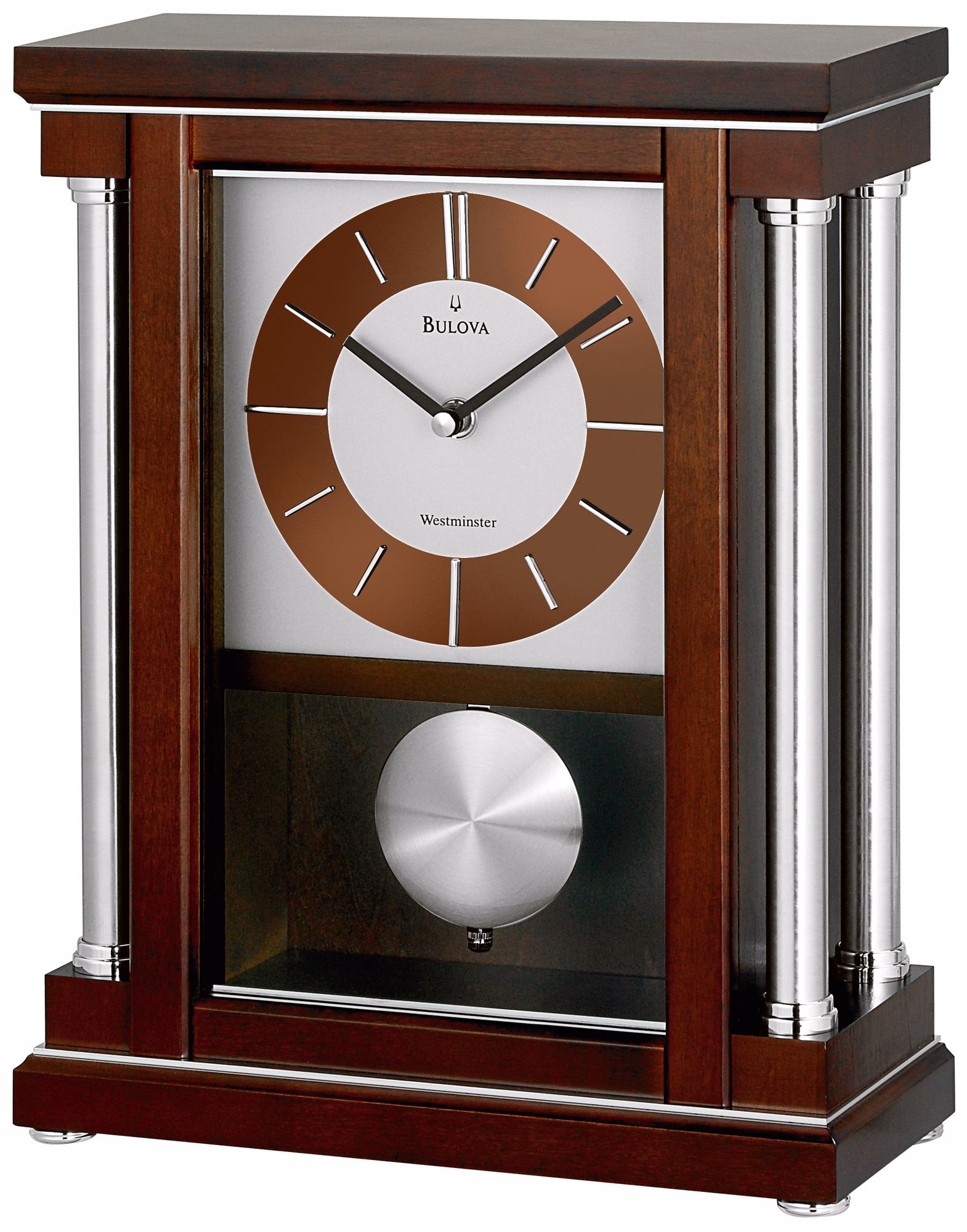 Thayer 13 1/4" High Westminster Melody Bulova Mantel Clock