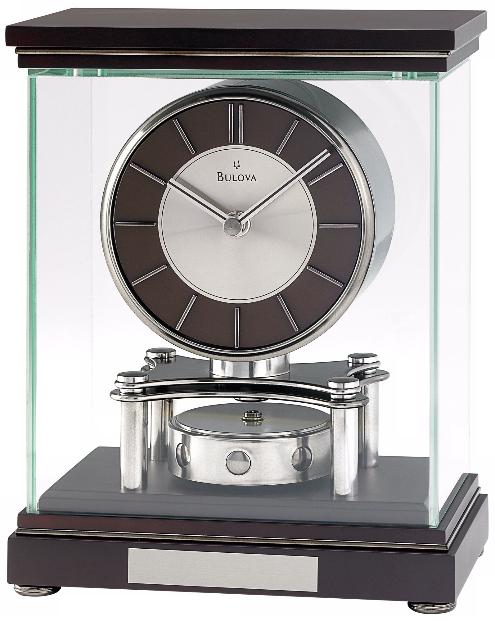 Triumph Modern Industrial 10" High Bulova Mantel Clock