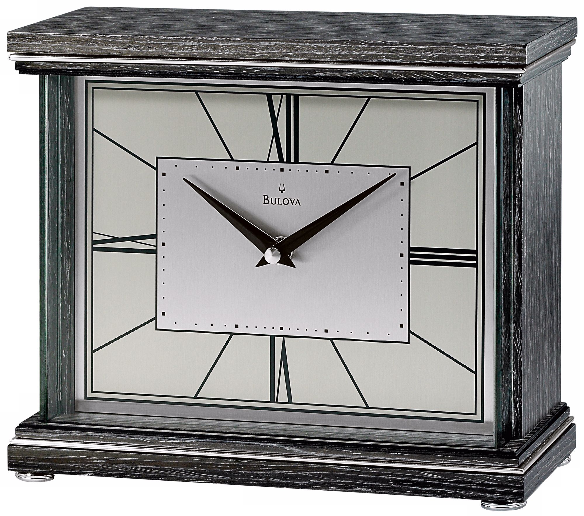 Preston 9 1/2" Wide Charcoal Gray Bulova Mantel Clock
