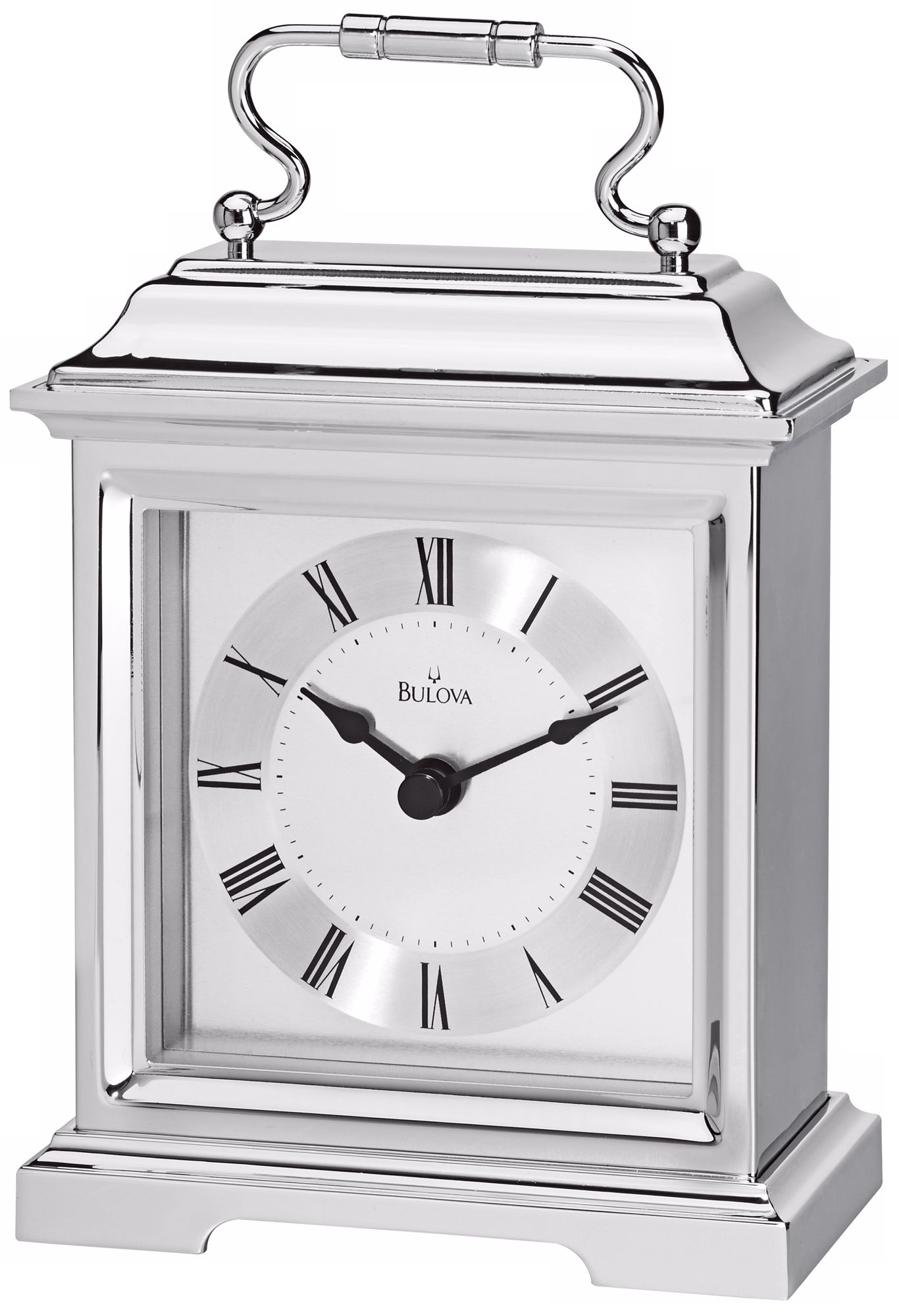 Bradbury II 4 3/4" Wide Chrome Finish Bulova Desk Clock