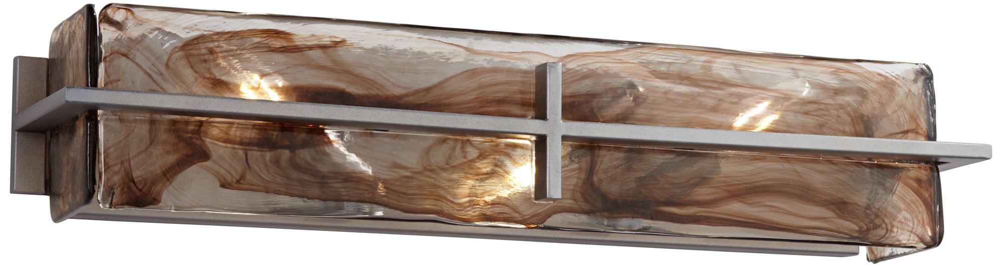 Bronze Gold Art Glass 23 3/4" Wide Bathroom Light Fixture