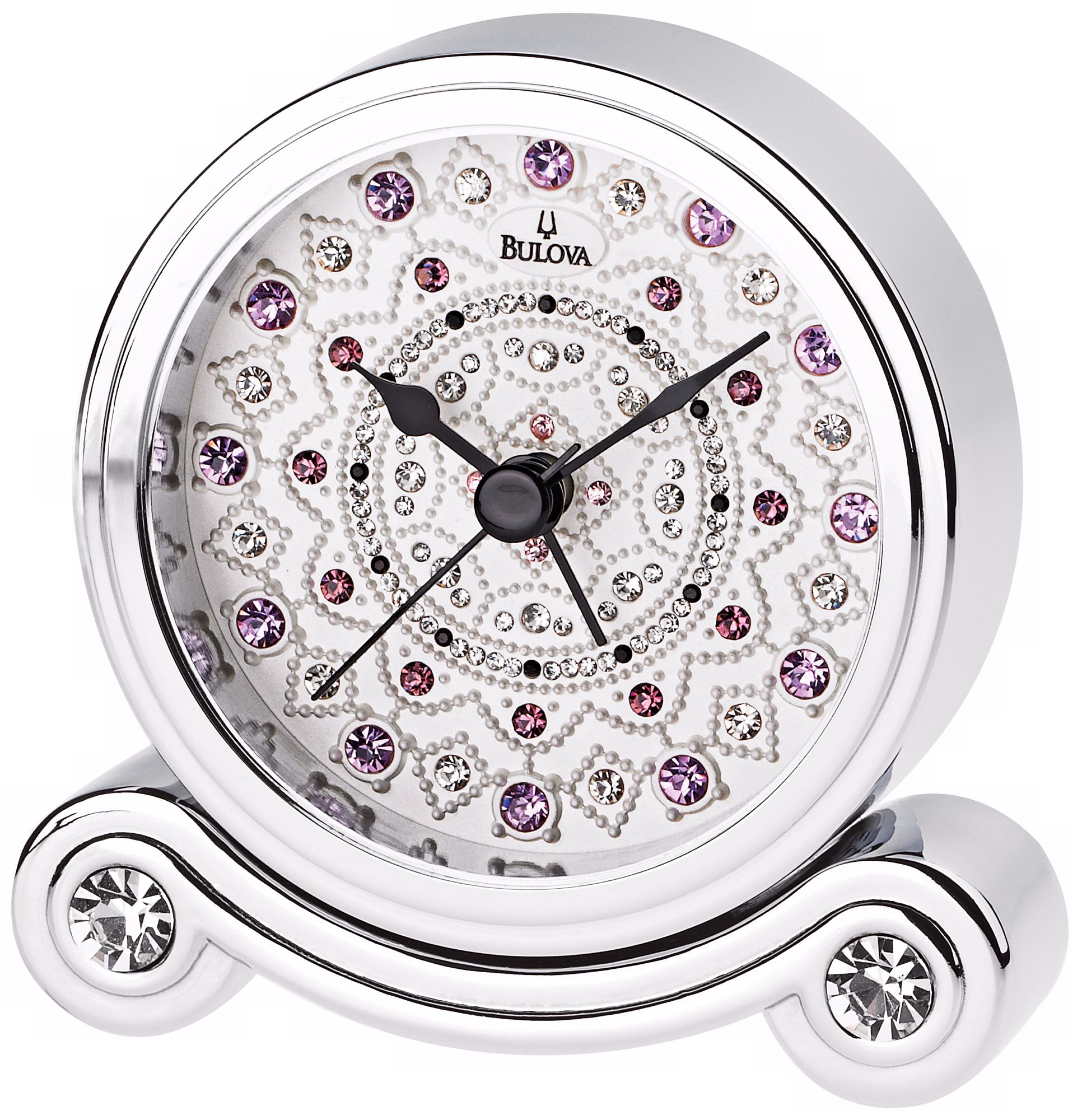 Olympia Crystal Accents 3" Wide Bulova Alarm Clock