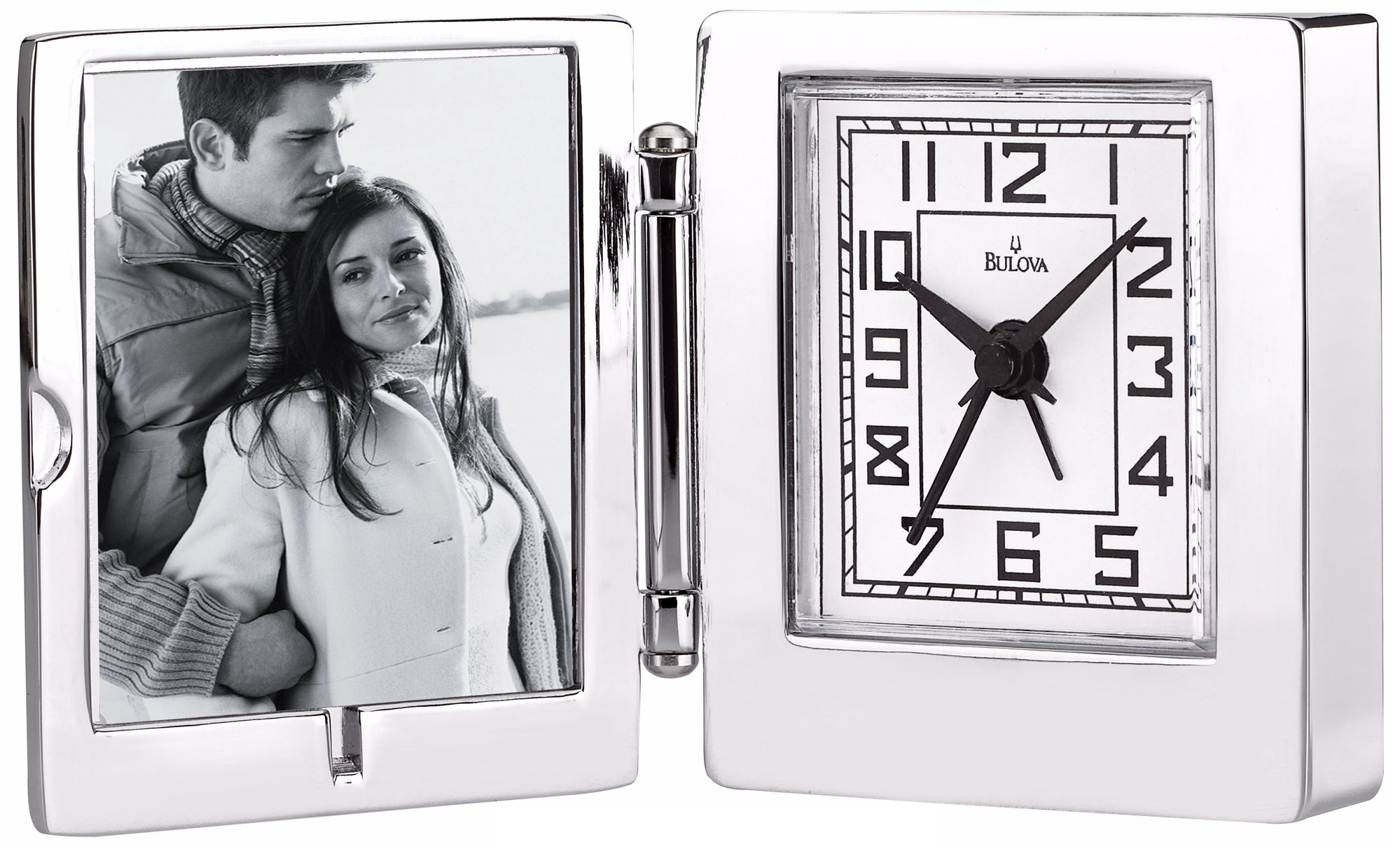 Voyager 2 1/4" High Picture Frame Bulova Alarm Clock