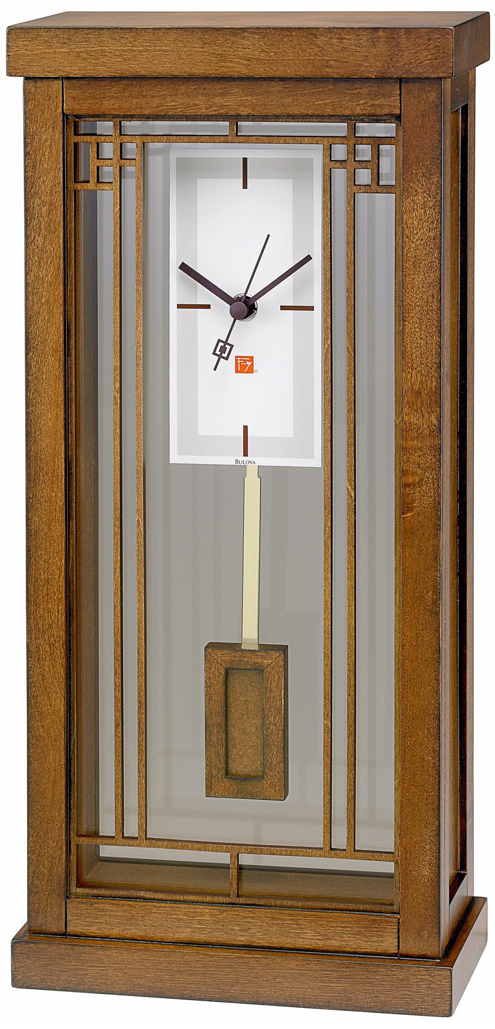 Gale Bookcase 16 1/4" High Bulova Mantel Clock