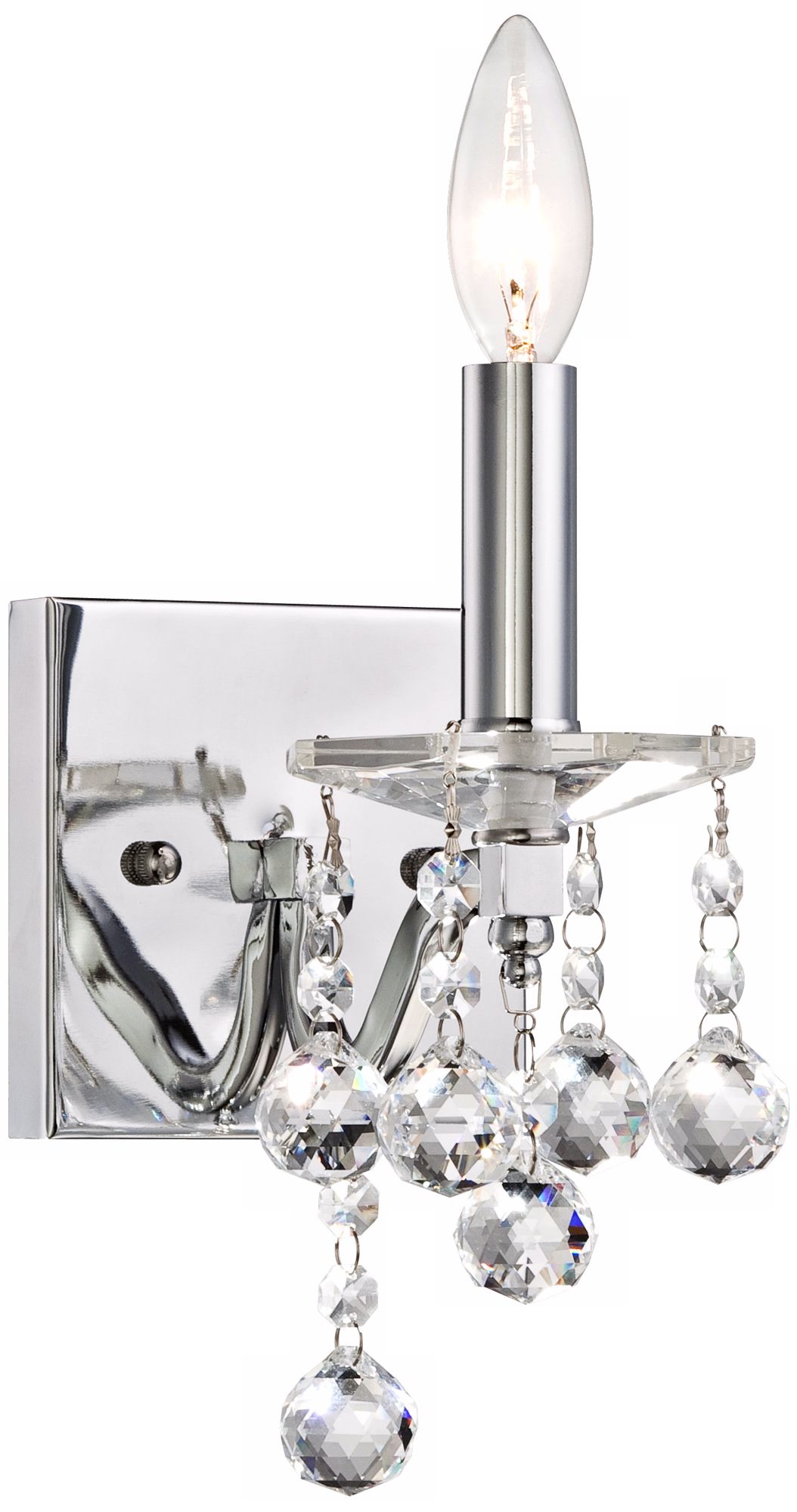 Crystal Accents 12 1/2" High Chrome Wall Sconce
