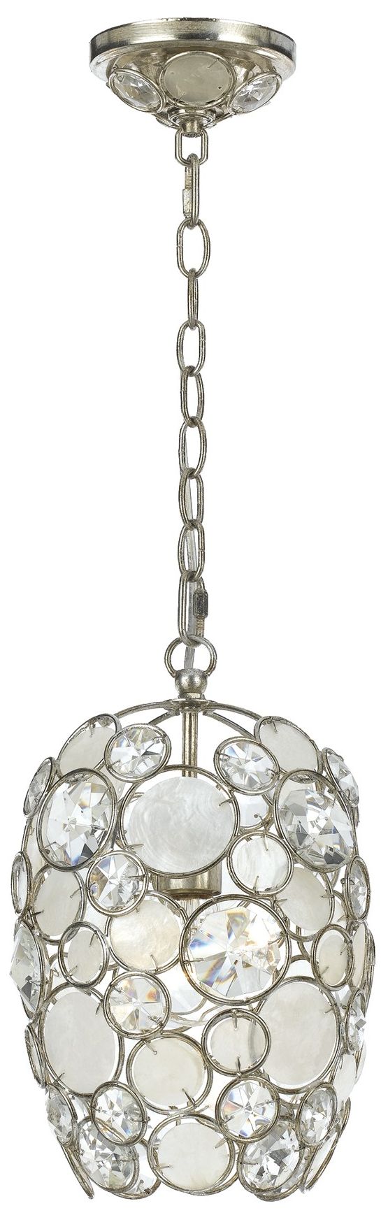 Crystorama Palla 8 1/2" Wide Antique Silver Pendant Light