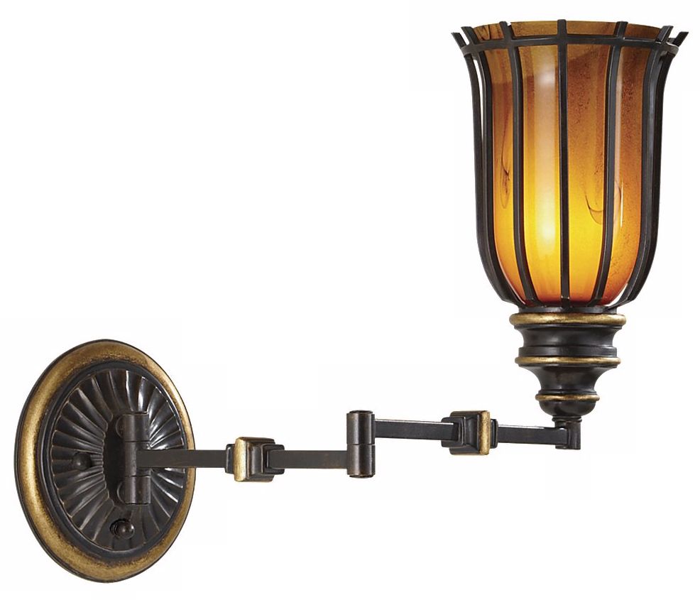 Murray Feiss Ainsley Collection Espresso Swing Arm Wall Lamp