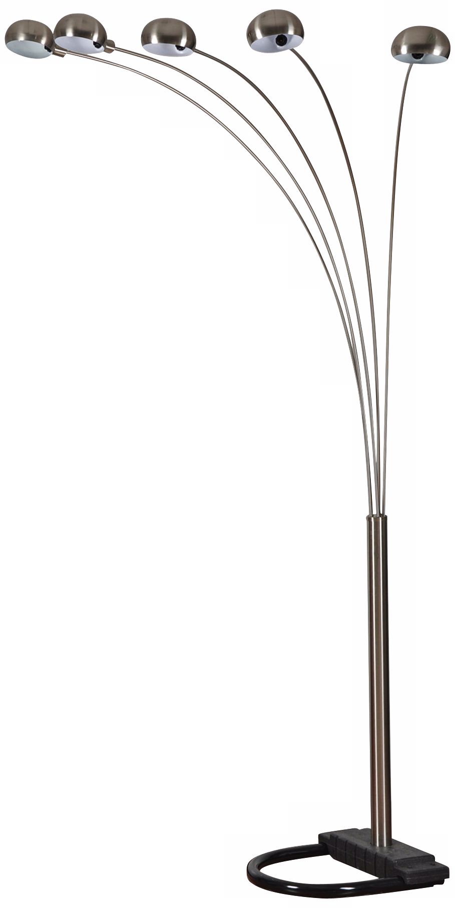 Tavari Brushed Steel Five Light Arc Floor Lamp
