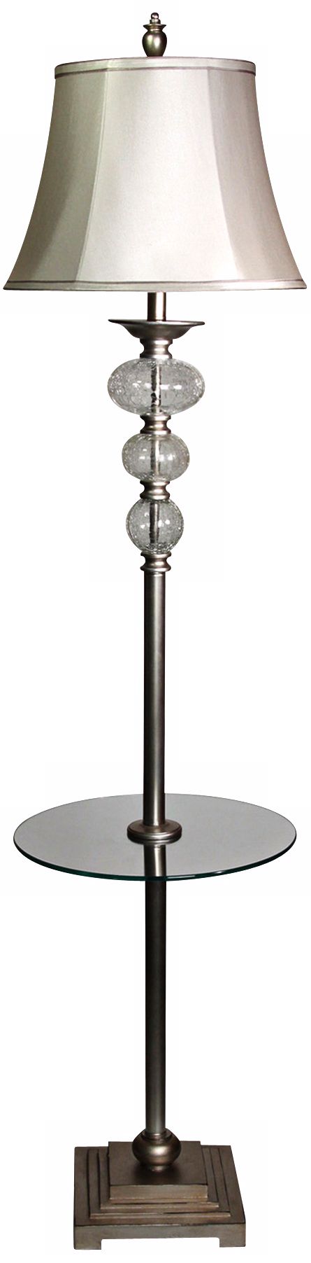 Silver Leaf Tray Table Floor Lamp