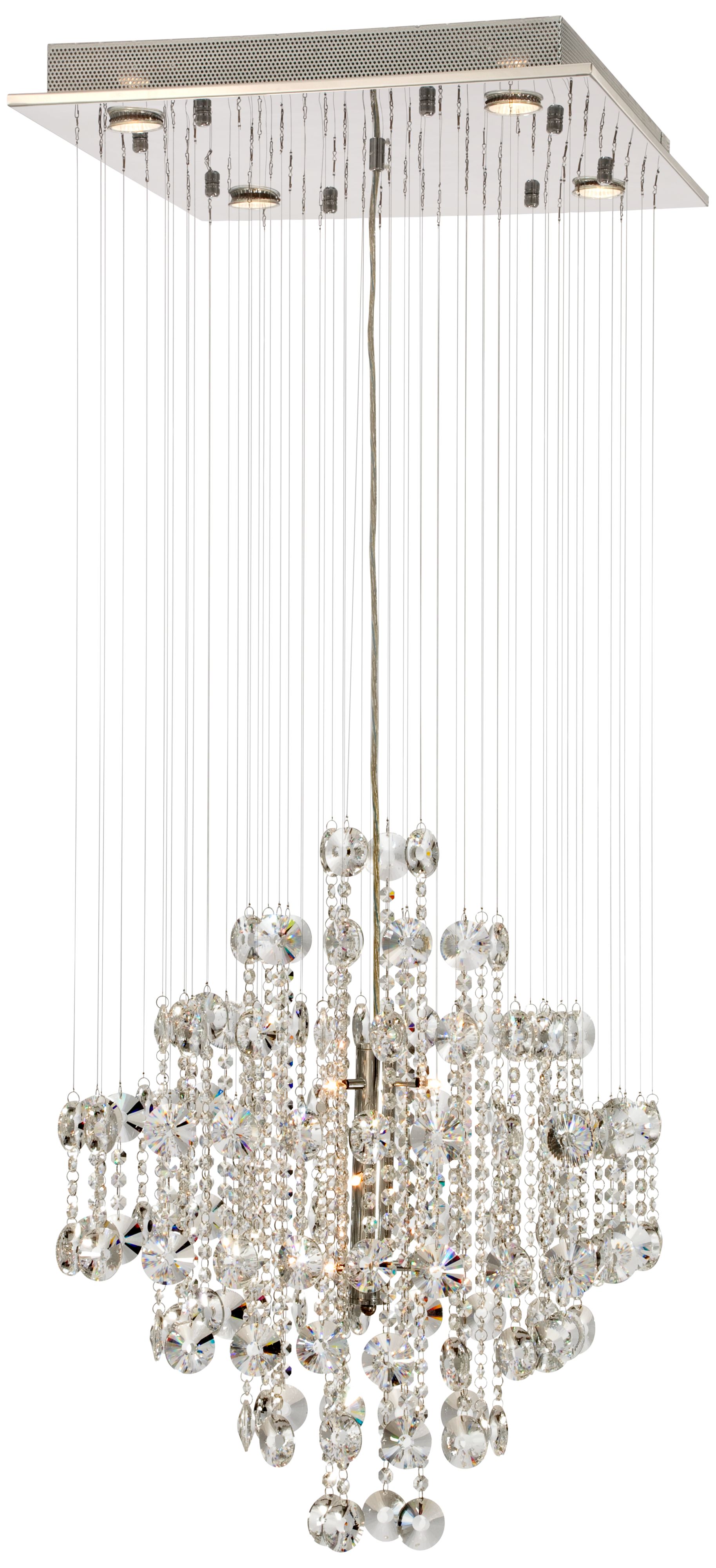Floating Crystal Diamond 13-Light Halogen Pendant Light