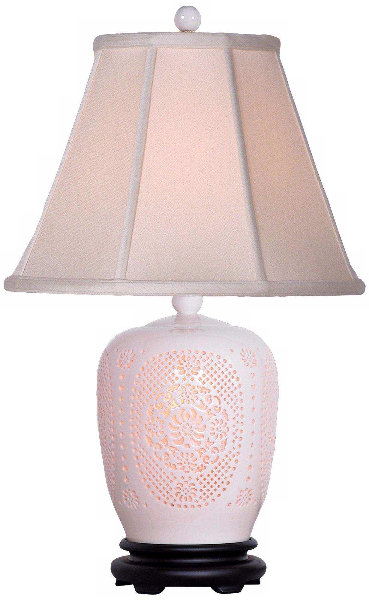 Pierced Bone China Ginger Jar Night Light Table Lamp
