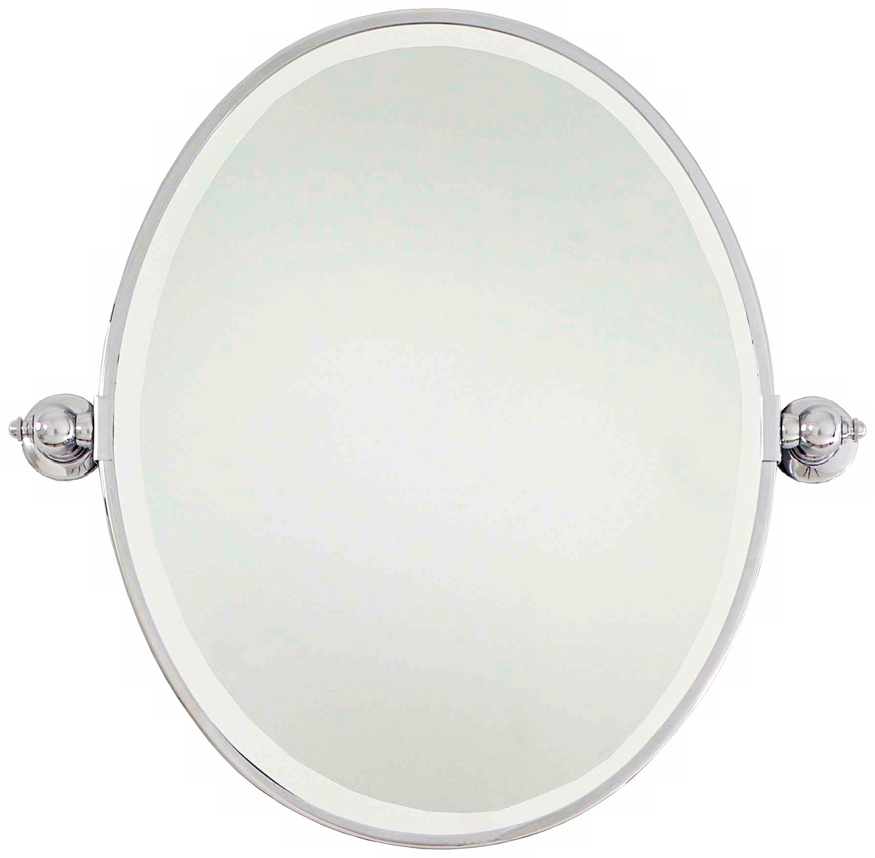 Minka 24 1/2" High Oval Chrome Bathroom Wall Mirror