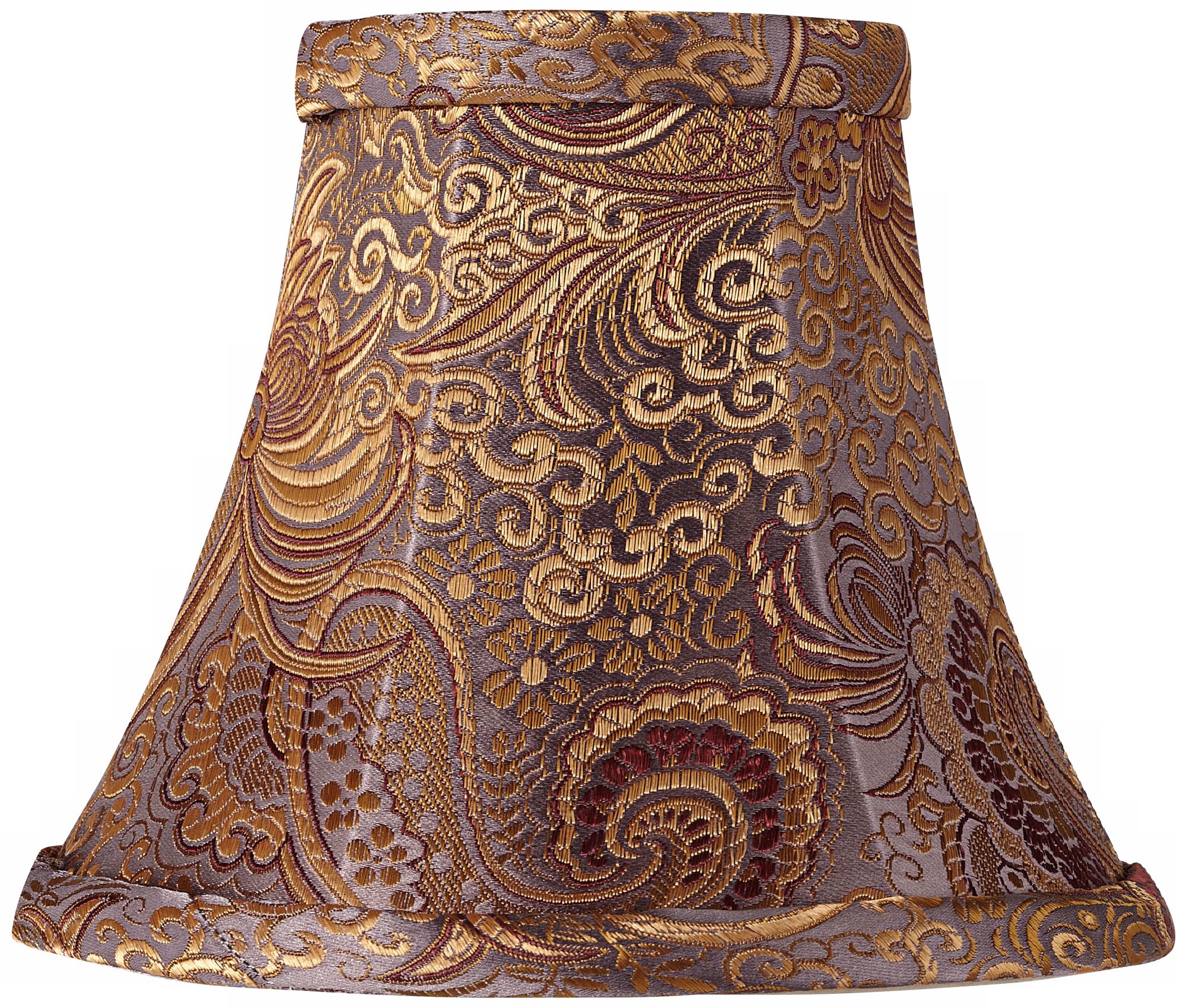 Purple Paisley Silk Blend Bell Shade 3x6x5 (Clip-On)