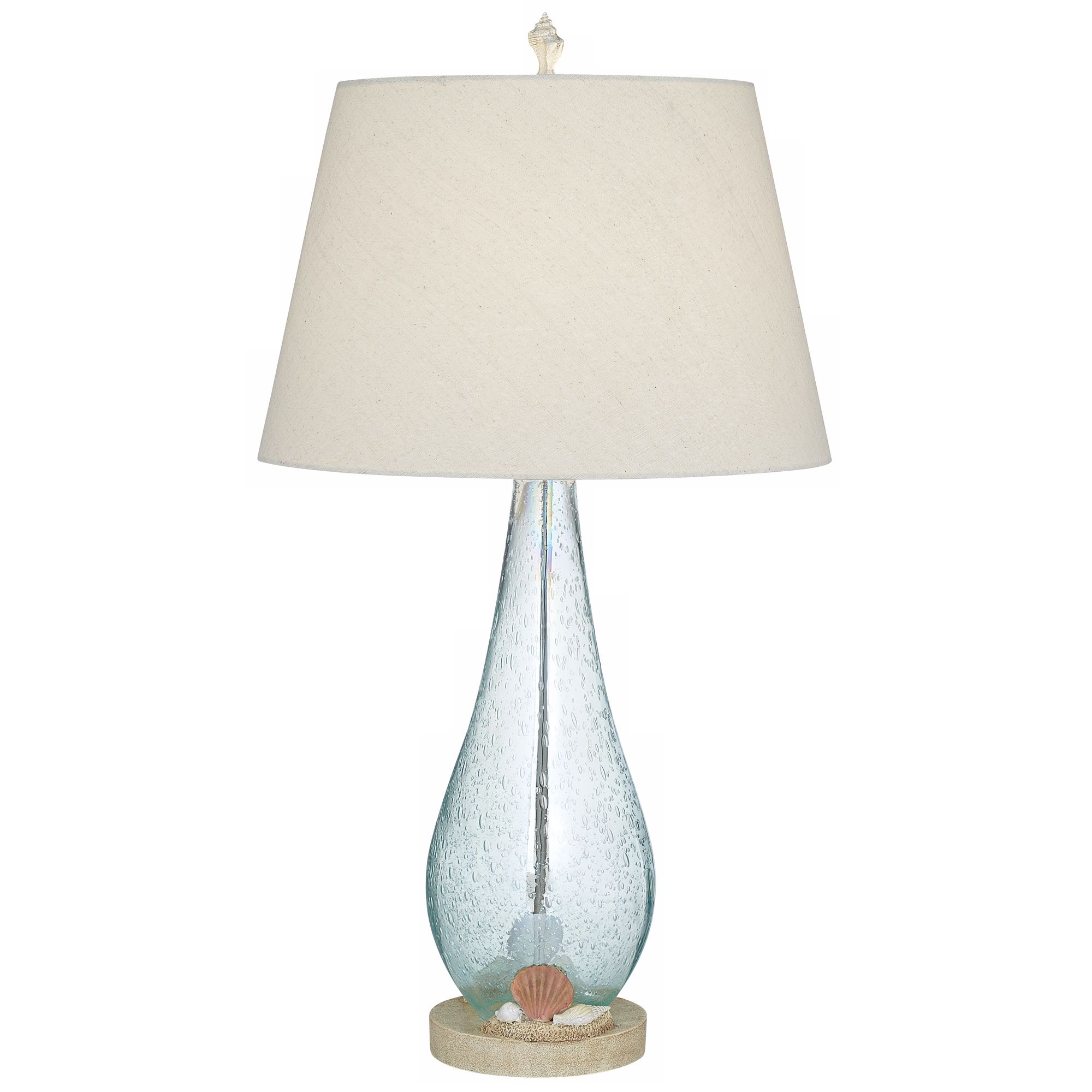 Ocean Beauty Clear Blue Glass Table Lamp