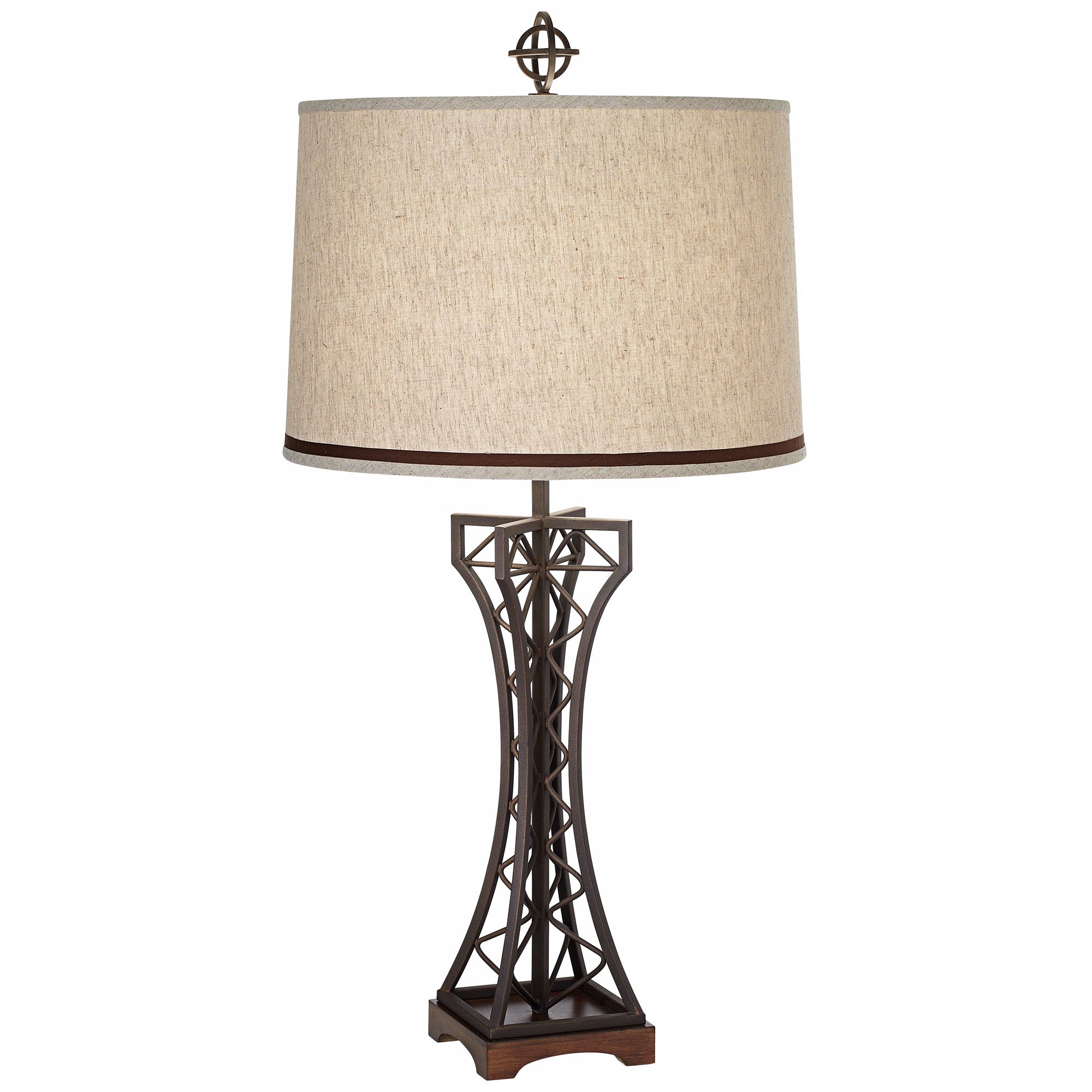 Walnut and Rust Bronze Eiffel Tower Table Lamp
